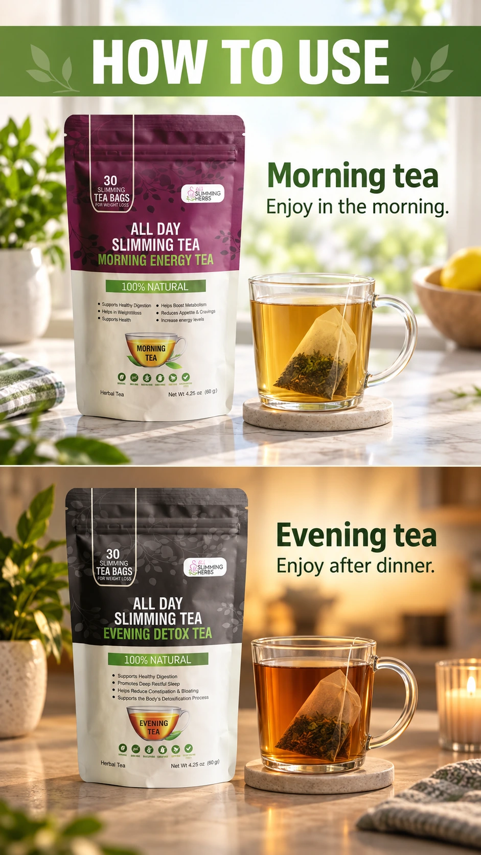 All Day Slimming Tea use illustration